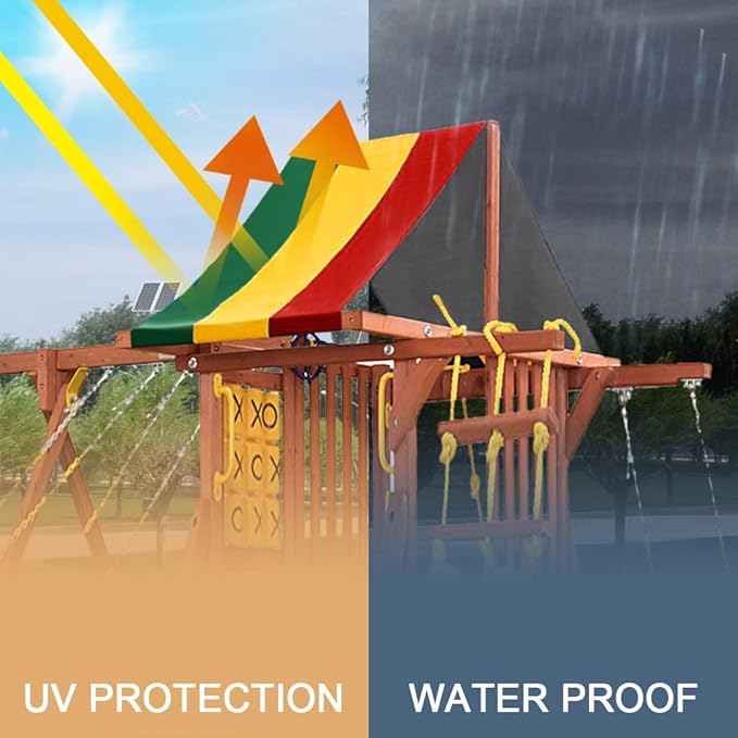 MOFEEZ 52" x 90" Swing Set Replacement Tarp for Play Set Outdoor, 100% PVC Vinyl Coated Marine Grade Fabric, Multi-Color