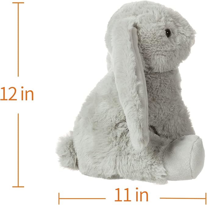 Apricot Lamb Toys Plush Grey Bunny Rabbit Stuffed Animal with Fluffy Soft Ears (Medium, 12 Inches)