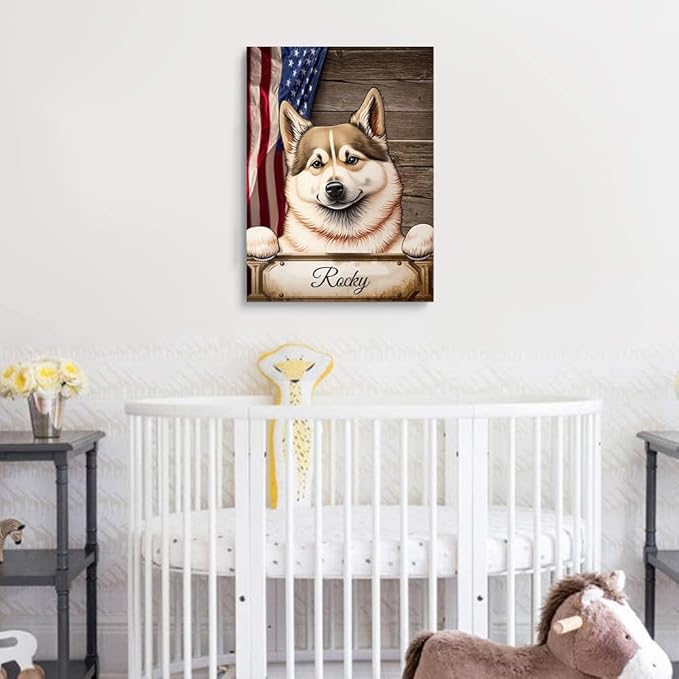Custom Wooden Jigsaw Puzzles with Your Dog's Name on Norwegian Buhund Art Print - 300 500 1000PCS Puzzles Game and Home Wall Decor