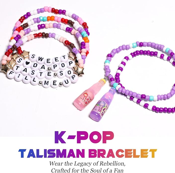 AICase for Korea-Pop Merch Soda Gifts Toys Doll Bracelets Birthday Decorations 6 Pcs Stackable Stretch Friendship Beaded Bracelets Costume Merchandise Jewelry Gifts for Fans Christmas