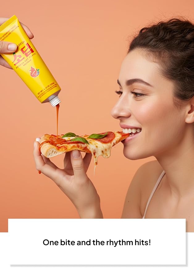 Korean Food Saudeep Mild Hot Sauce, Korean-Style Dipping Sauce, Lv2 4.23oz. | Mild Korean-style dipping sauce for pizza, rice, noodles, snacks, and everyday meals