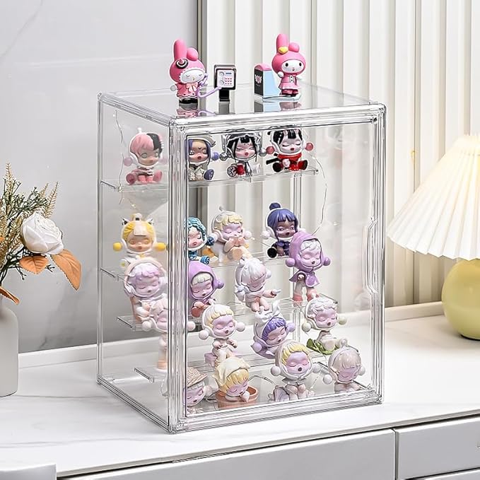 Extra Large 5 Tiers Clear Display Case for Figures, Acrylic Storage Organizers Box with Magnetic Door, Acrylic Dustproof Showcase for Collectibles Action Figure