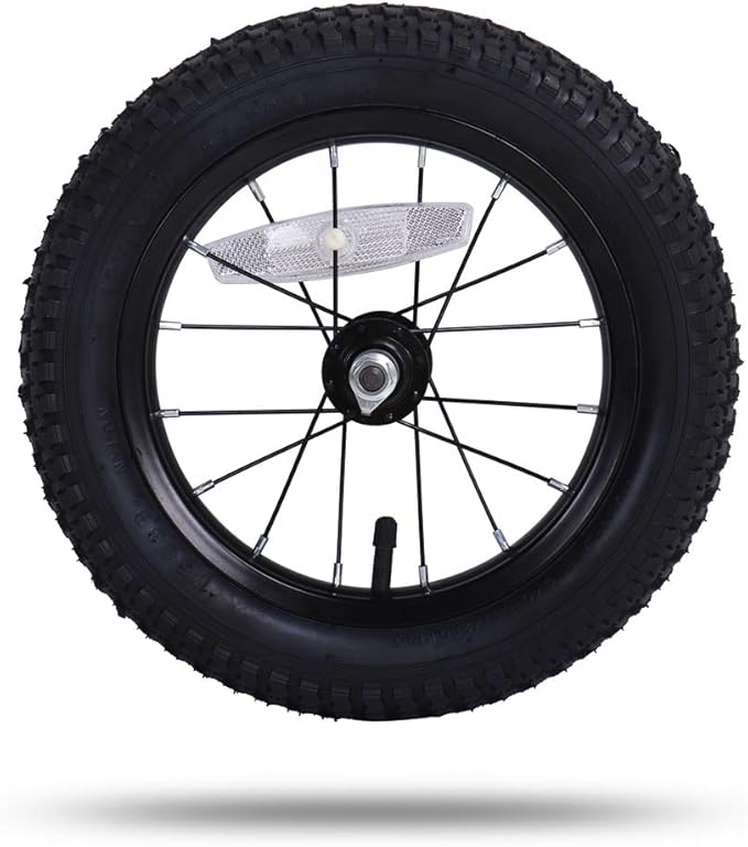 JOYSTAR 12 14 16 18 20 Inch Kids Bike Front Wheels Replacement Bicycle Wheels with 12-20 Inch Solid Air Rubber Tire & Inner Tube Don't Fit Huffy Bike Black & White