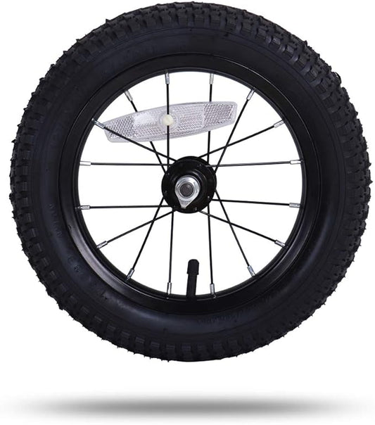 JOYSTAR 12 14 16 18 20 Inch Kids Bike Front Wheels Replacement Bicycle Wheels with 12-20 Inch Solid Air Rubber Tire & Inner Tube Don't Fit Huffy Bike Black & White