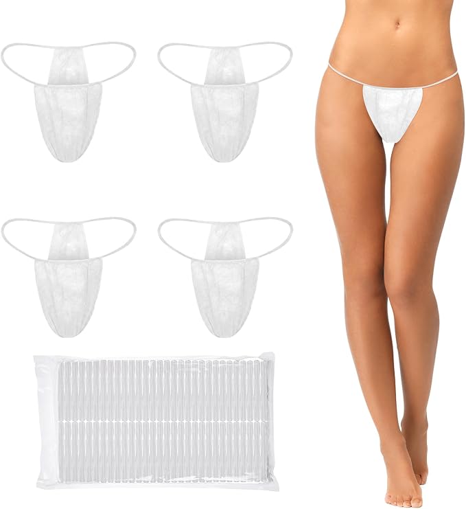 Disposable Thong Panties Women's Spa Thong Soft Breathable Disposable Tanning Underwear