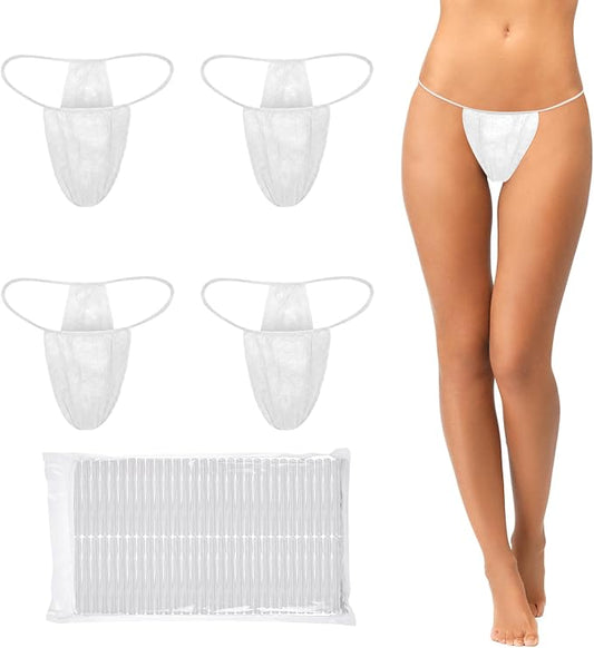 Disposable Thong Panties Women's Spa Thong Soft Breathable Disposable Tanning Underwear