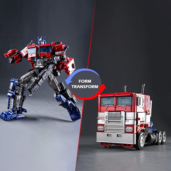 Deformation Action Figure Toy, Portable Car Model Alloy Deformed Robot Toy Gift for Kids Boys and Girls (Red 7.08 inches)