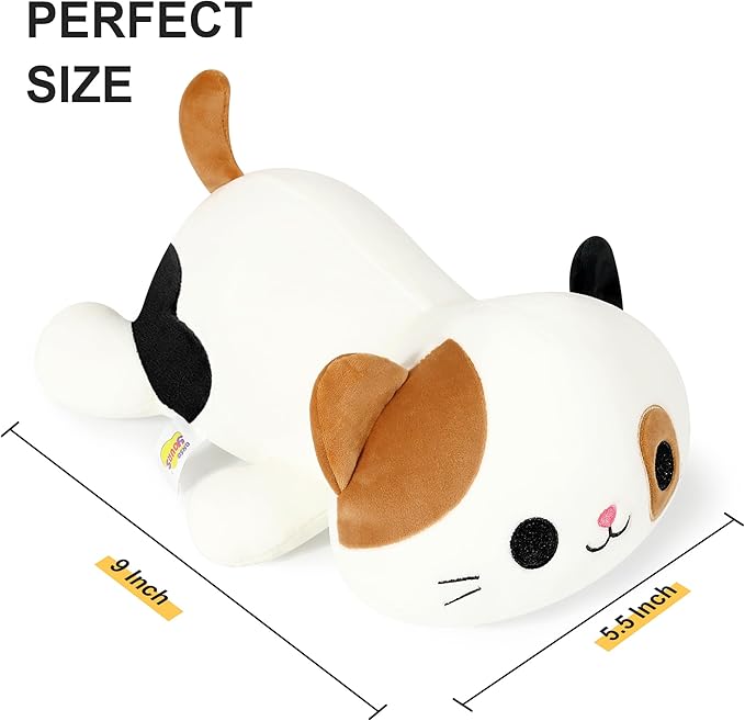 Onsoyours Original 9 Inch Cat Plush, Cute Calico Cat Stuffed Animal, Little Ultrasoft Kitten Plush Toy Kawaii Kitty Gift for Kids