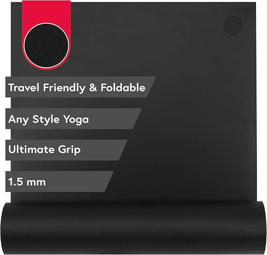 Manduka GRP Adapt Travel Yoga Mat 71" - 1.5mm | Foldable & Travel friendly | Ultimate Grip | Sweat ready for Any Style of Yoga | 71 x 24 x 1/16 inches
