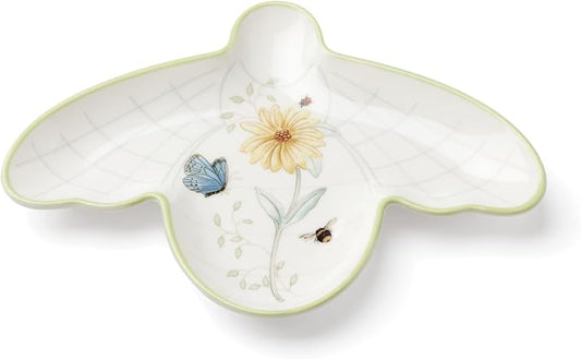 Lenox Home And Kitchen, Butterfly Meadow Beehive Spoon Rest, Porcelain Material, Dishwasher Safe, Kitchen Decor, Coffee Bar Accessories, Butterfly And Flowers Design, Home Accessories (White, 1 Piece)