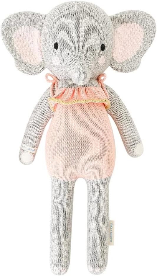 cuddle + kind Eloise The Elephant Regular 20" Hand-Knit Doll – 1 Doll = 10 Meals, Fair Trade, Heirloom Quality, Handcrafted in Peru, 100% Cotton Yarn