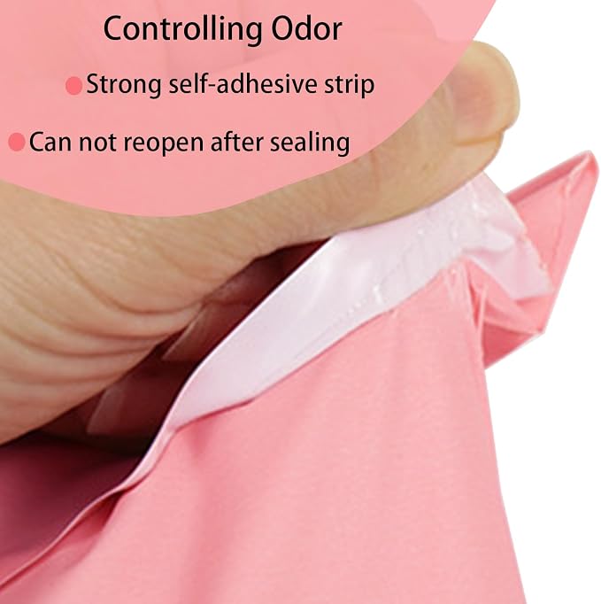 Sanitary Napkin Disposal Bags Feminine Hygiene Bags,100Pcs, Pink, 5.9x9.8IN | Disposable Period Trash Bags, 1.67 Mil Thickness, Self-adhesive, For Pads and Tampons, Blocks Odors