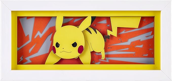 Unortha Anime LED Light Box, Manga Shadow Box Frame, Paper Cut, Table Lamp for Anime Enthusiasts, RGB Multi Color, Night Light for Room Decor, Unique Desk Decor (Pikachu)
