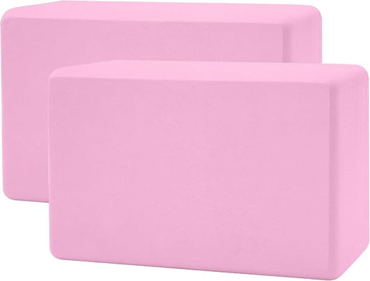 Yoga Blocks 2 Pack 3x6x9IN Foam Block Supportive Latex-Free with Rounded Edges, Non-Slip Exercise Blocks for Pilates, Meditation, Balance, Stretching and Deep Poses