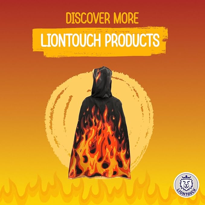 Liontouch - Fantasy Fire Flame Set | Foam Sword & Shield for Kids Age 3-8 Years | Medieval Pretend Play in Roaring Fire Style | Safe Toy Weapons & Battle Accessories for Boys’ Dress Up & Costumes