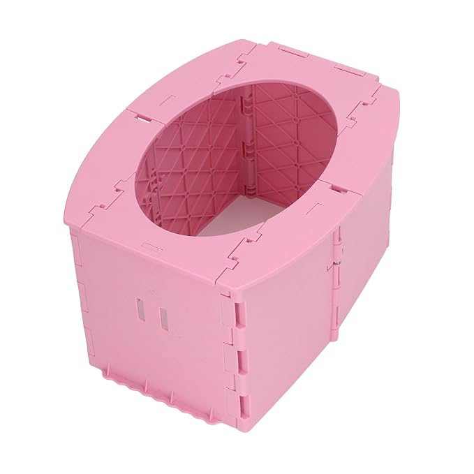 Portable Toddler Toilet, Lightweight Foldable Baby Potty with Cleaning Bag, Easy to Carry and Store, Good for Training Camping Travel (Pink)