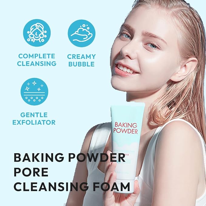 ETUDE Baking Powder Pore Cleansing Foam, Face Wash for Deep Dead Cells, Micro Sized Baking Powder to Clean Deep Inside Poer, Gentle Exfoliation, Soft and Creamy Bubble, Korean Skin Care (5.64 Ounce)