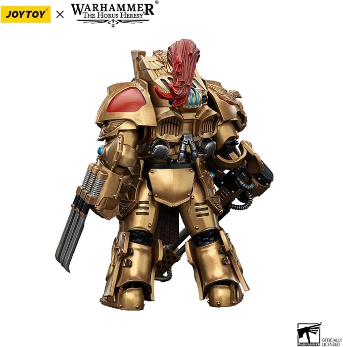JOYTOY Warhammer The Horus Heresy Legio Custodes Aquilon Terminator Squad Aquilon with Infernus Firepike 1:18 Scale 5.4in Action Figure Mecha Joy Toy Collection Model