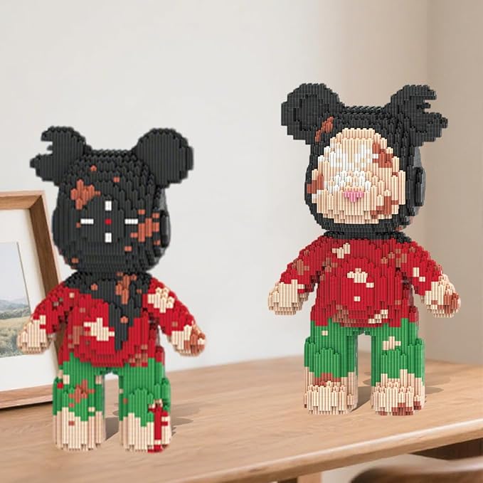 HOOLEDAY Country Style Bear Micro Building Blocks Set (3200 Pieces) Gift for Adults & Boys & Girls