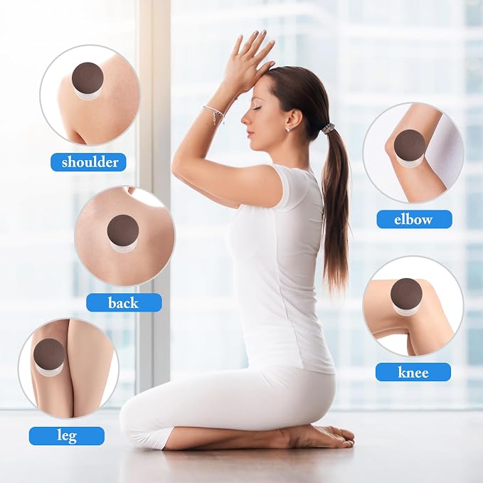 BBTO 4 Pcs Glass Facial Cupping Set Silicone Vacuum Suction Massage Cups Skin Tightening Therapy for Face Body Eyes Back Shoulder Pain(Brown)