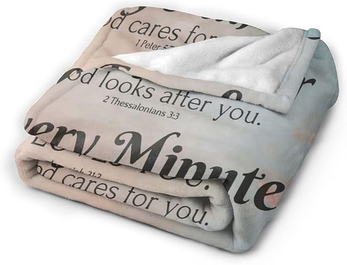 QETXVI Bible Verse Blanket with Inspirational Thoughts and Prayers- Religious Throw Blanket Soft Lightweight Cozy Plush Warm Blankets for Women Men Gift 50"X 60"