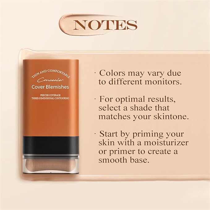 Flawless Hydrating Face Foundation Stick, Korean Lightweight Full-Coverage Cream-to-Matte Multi-Use Makeup for Dark Circles & Blemishes, Long-Wear Cream Stick with Brush (05#Deep Wheat)