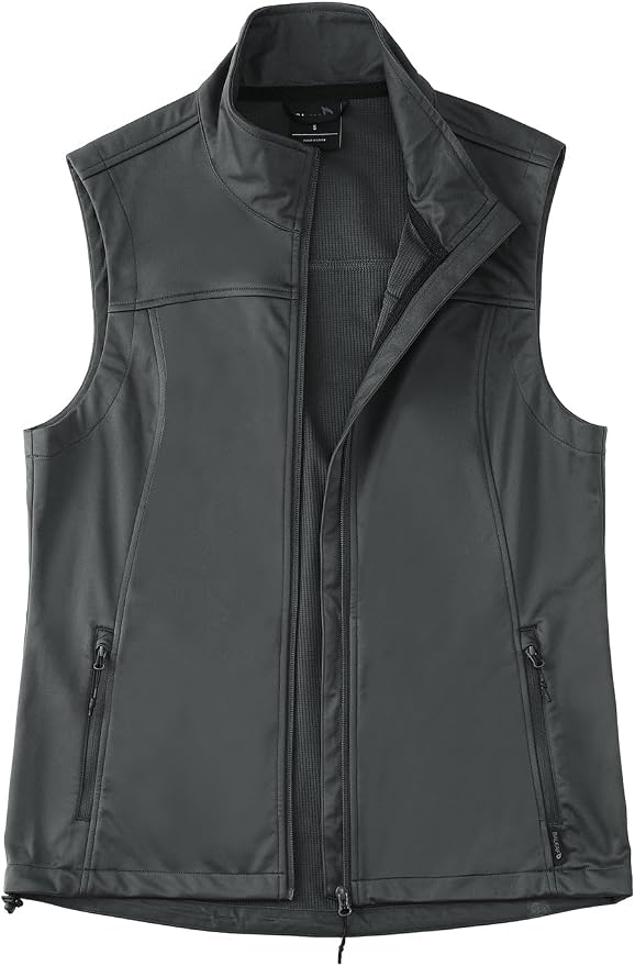 baleaf Women's Lightweight Running Vest Sleeveless Softshell Jacket | Windproof; Breathable; Water Resistant; 2 Zipper Pockets; Stand Collar; Great for Running, Hiking, Camping and Travelling