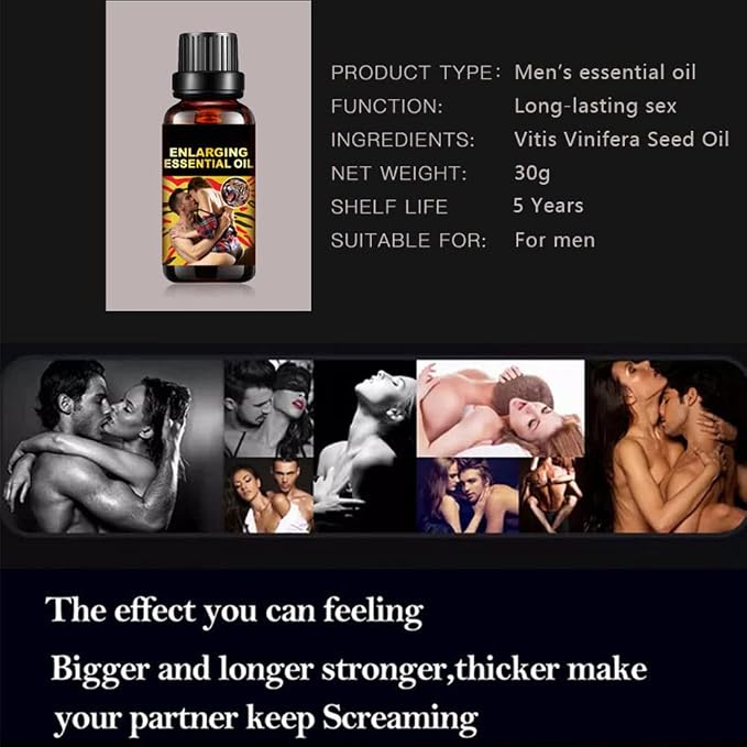Men Massage Oil for Sex -Sexual Enhancement Erection Penisgrowth Oil Longer Thicker Penis Massage Men Energy for Care Delay Performance Boost Strength (Grape Oil)