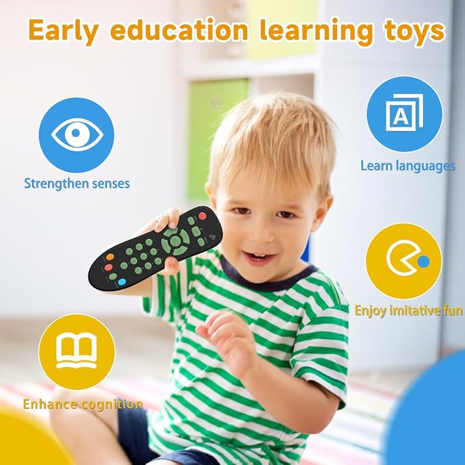 Baby TV Remote Control Toy with Light and Sounds, Kids Musical Early Education Learning Realistic Toddler Remote Toys for Preschool Infant Toddlers Boys Girls Child 6M+