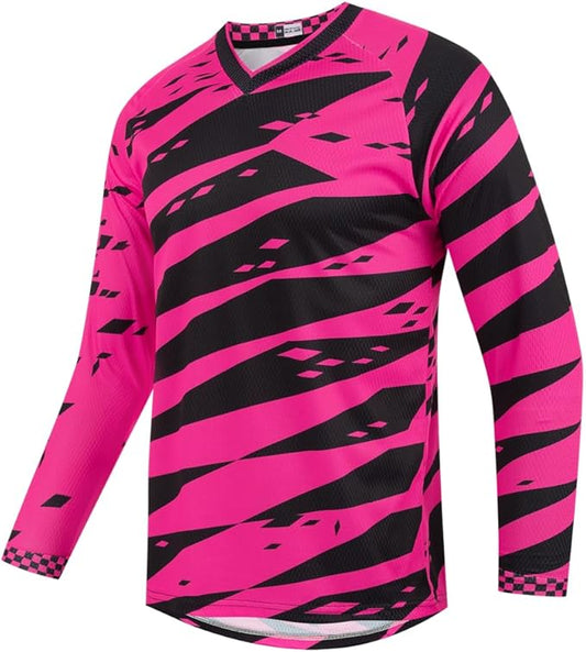 Youth Dirt Bike Jersey, Kids Mountain Bicycle Shirt Long Sleeve Powersports Children Downhill Jerseys for Big Kids
