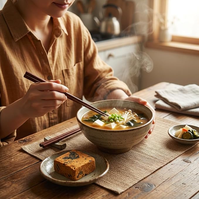 Benepisyo Instant Miso Soup Packets, 5 Pack Enoki Mushroom 팽이버섯 미소 된장국 5개입 | Freeze dried miso soup packets, enoki mushroom and seaweed, warm savory broth, quick comforting meal, office snack