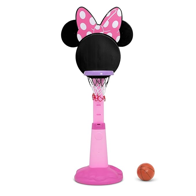 Minnie Mouse Plastic Basketball Set by Delta Children – Includes Basketball Hoop, 1 Basketball and Ball Pump