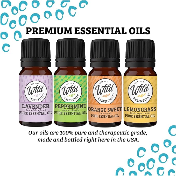 Wild Essentials Black Chrome Bat Essential Oil Diffuser Bracelet Gift Set with Aromatherapy Pendant, Adjustable Nylon Band, 12 Pads and 100% Pure Oils; Lavender, Lemongrass, Orange and Peppermint