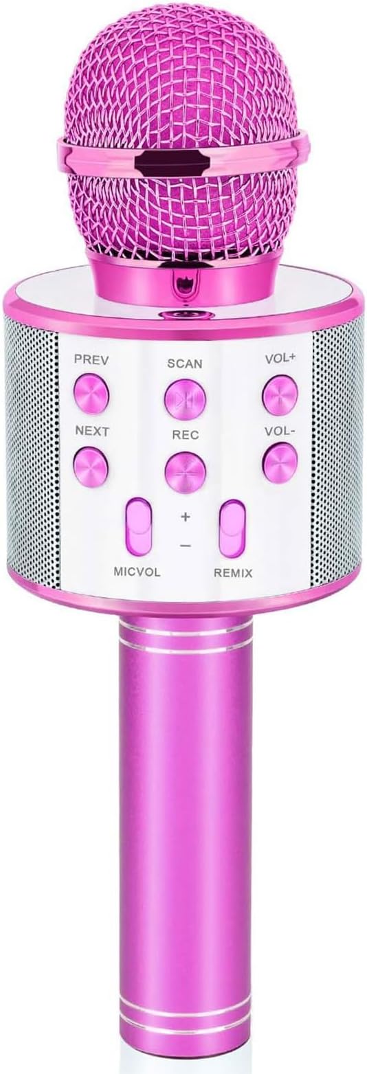 Gifts for Girls Age 4-12, Karaoke Microphone Gifts for 4 5 6 7 8 9 10 11 12 Year Old Girls Toys for 4-12 Year Old Girls Birthday Gifts for 3-10 Year Old Girl - Purple