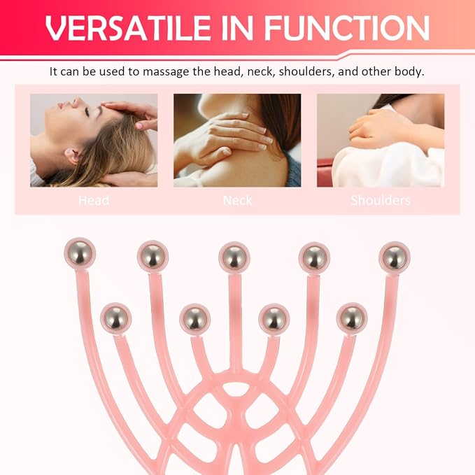 2 Pack Scalp Massager Handheld 9 Claw Head Massage Tool Manual Scalp Massager Brush for Head Neck Shoulder Relaxation Portable Massage Roller for Home Office Spa