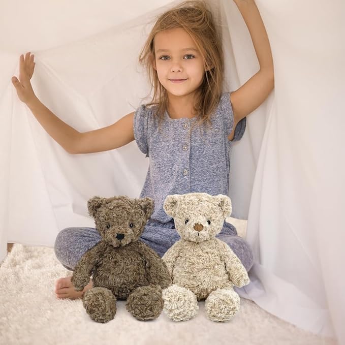 MON AMI Crème Teddy Bear Stuffed Animal - 12" Brown, Teddy Bear Plush Gifts for Baby Shower, Cute Plushies for Kids of All Ages
