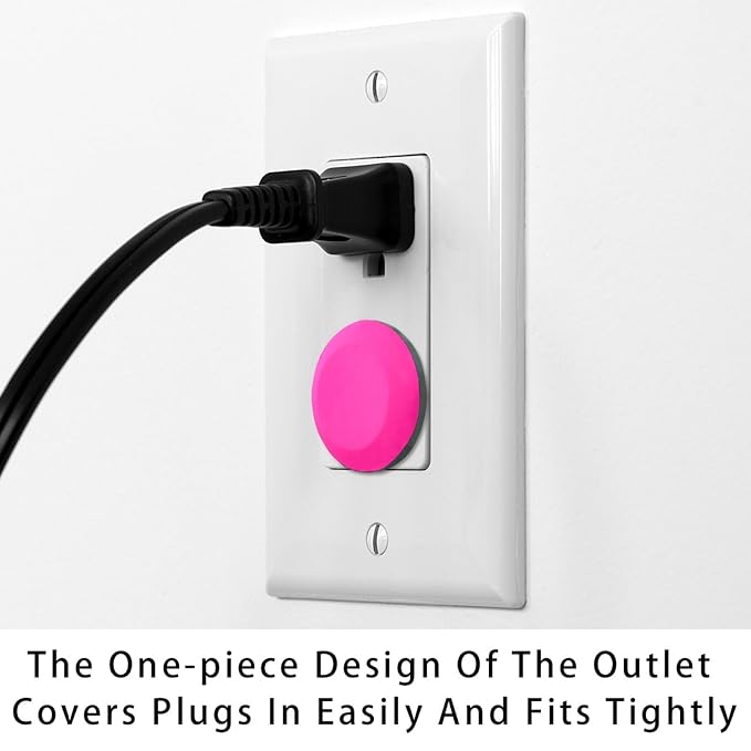 Pure Rose Pink Pattern Outlet Covers (12 or 24 Pack) - Child Safety Electric Plug Protectors to Prevent Power Shock