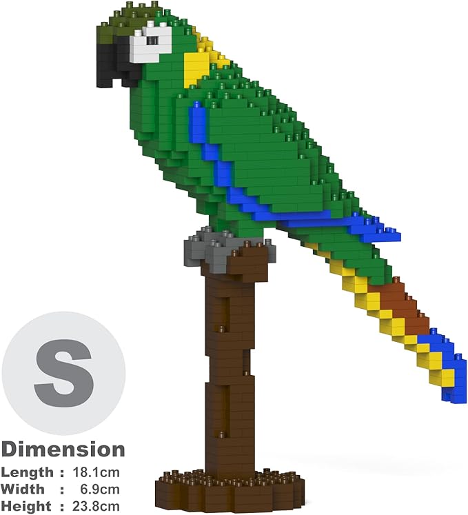 JEKCA Yellow Collared Macaw 01S | Parrot Plastic Building Blocks | Age 14+