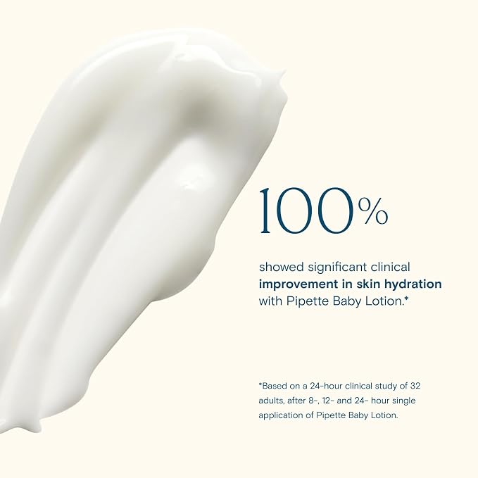 Pipette Baby Lotion, Fragrance Free, Hydration & Natural Moisture of Baby's Delicate Skin, Made with Ceramides and Renewable Plant-Derived Squalane, 5.7 fl oz