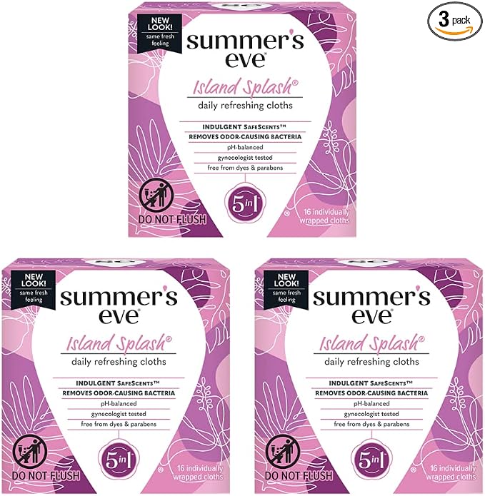 Summer's Eve Cleansing Cloths Island Splash, 16 Count (Pack Of 3)