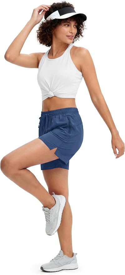 MAGCOMSEN Women's 5" Hiking Shorts UPF 50+ Quick Dry Lightweight Athletic Running Golf Summer Casual Shorts with Pockets