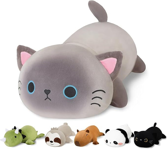 Weighted Siamese Cat Stuffed Animals, Cute Weighted Siamese Cat Plush, Soft Stuffed Weighted Plushie Pillow Gifts for Girls Boys(23.6" 3.1Lbs)