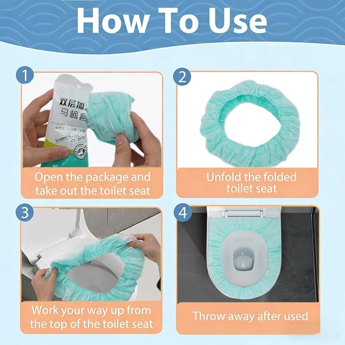 Disposable Toilet Seat Covers, 800PCS.Waterproof Non-Woven Fabric, Individually Wrapped, Portable for Travel, Hotel, Hospital, Public Toilet (Green)