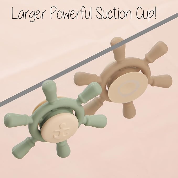 Suction Spinning Toy, Silicone Toddler Sensory Toys for Bath Toys Birthday Gift (Shifting Sand&Sand)