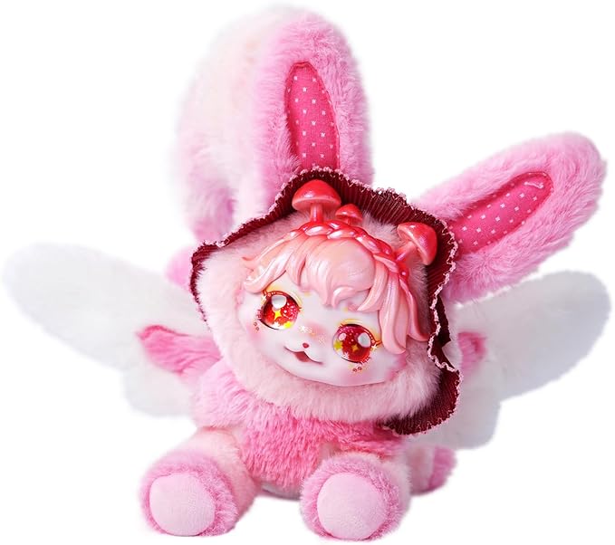 Wizarding Forest Fairy Plush Doll Series, 9 inch Fantasy Collectible Plush Toy with Wings and Tail, Soft Stuffed Animal for Kids, Girls, and Collectors - Red Spirit