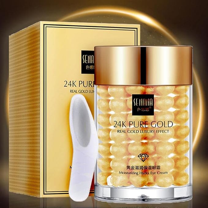 24K Gold Eye Cream For Deep Hydrating, Anti-Aging Gold Eye Cream Eye Treatment Creams For Dark Circles And Puffiness,Moisturizing Gold Cream Lifting Eye SENANA (3 PACKS)