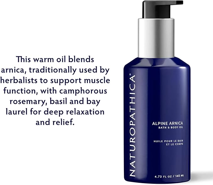 Naturopathica Alpine Arnica Bath & Body Oil, Daily Body Oil to Support Joint and Sore Muscle Relief, Soothing Body Moisturizer for Men and Women, 4.7 fl oz