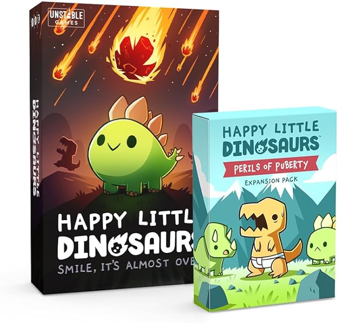 Happy Little Dinosaurs Perils of Puberty Expansion Card Game - Great for Family Game Night