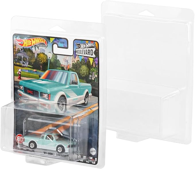 32 Pack Clear Clamshell Protector Case Compatible with Hot Wheels Premium, 0.6mm Thick PET Vehicle Blister Pack Cover Cases for Storage and Display (32)