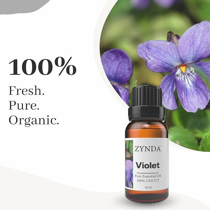 Violet Essential Oil Pure and Natural – 100% Uncut • Raw • Very Potent | Organic Violet Oil for Skin Care & Aromatherapy | Sweet Floral Natural Essential Oils for Relaxation & Daily Wellness